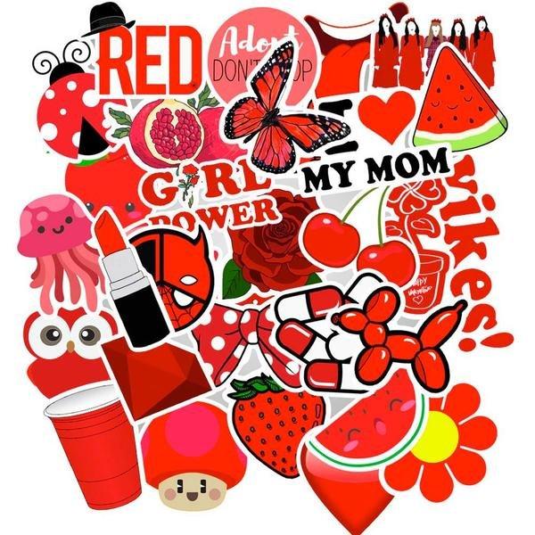 eStore 50x Aufkleber und Abziehbilder – VSCO Rot  