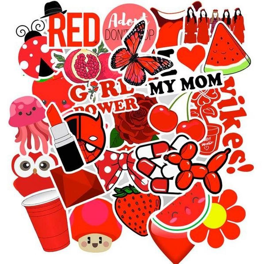 eStore 50 adesivi e decalcomanie - VSCO rosso  