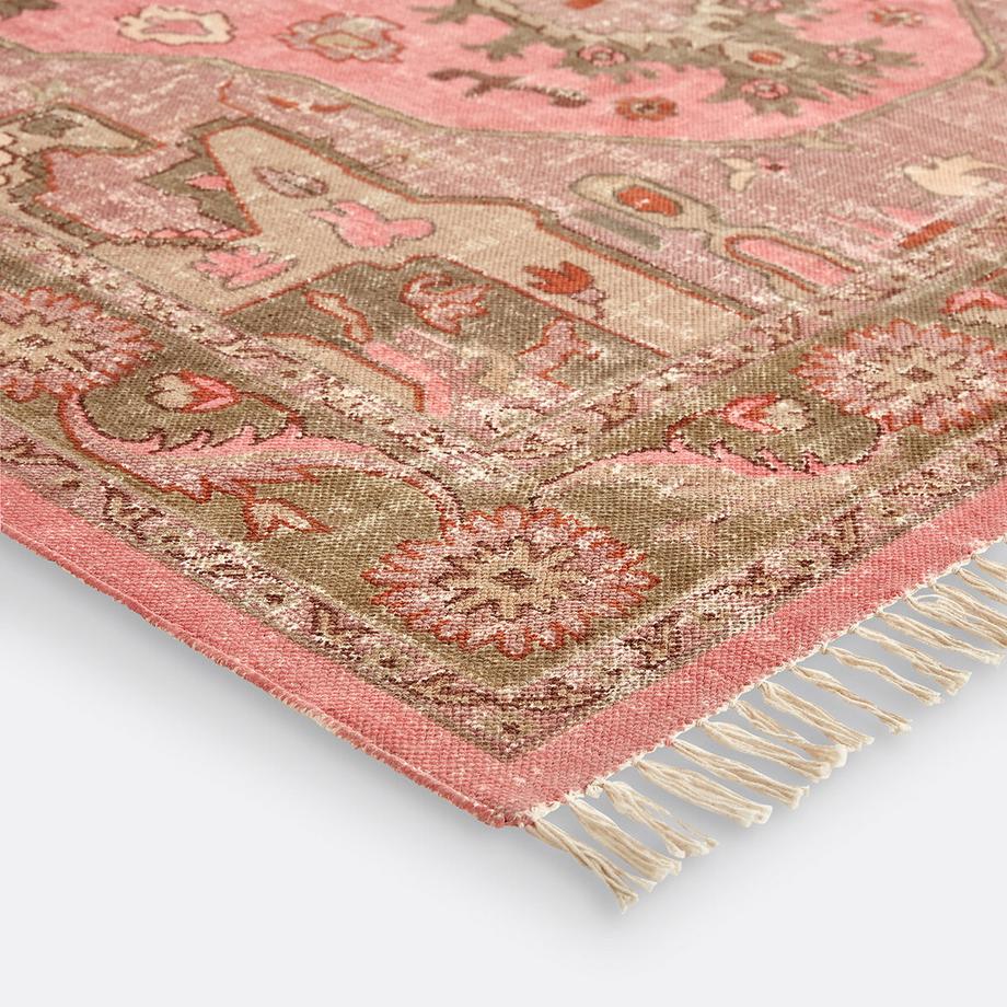 La Redoute Intérieurs Vintage-Teppich FLORIS aus Baumwolle mit Fransen  