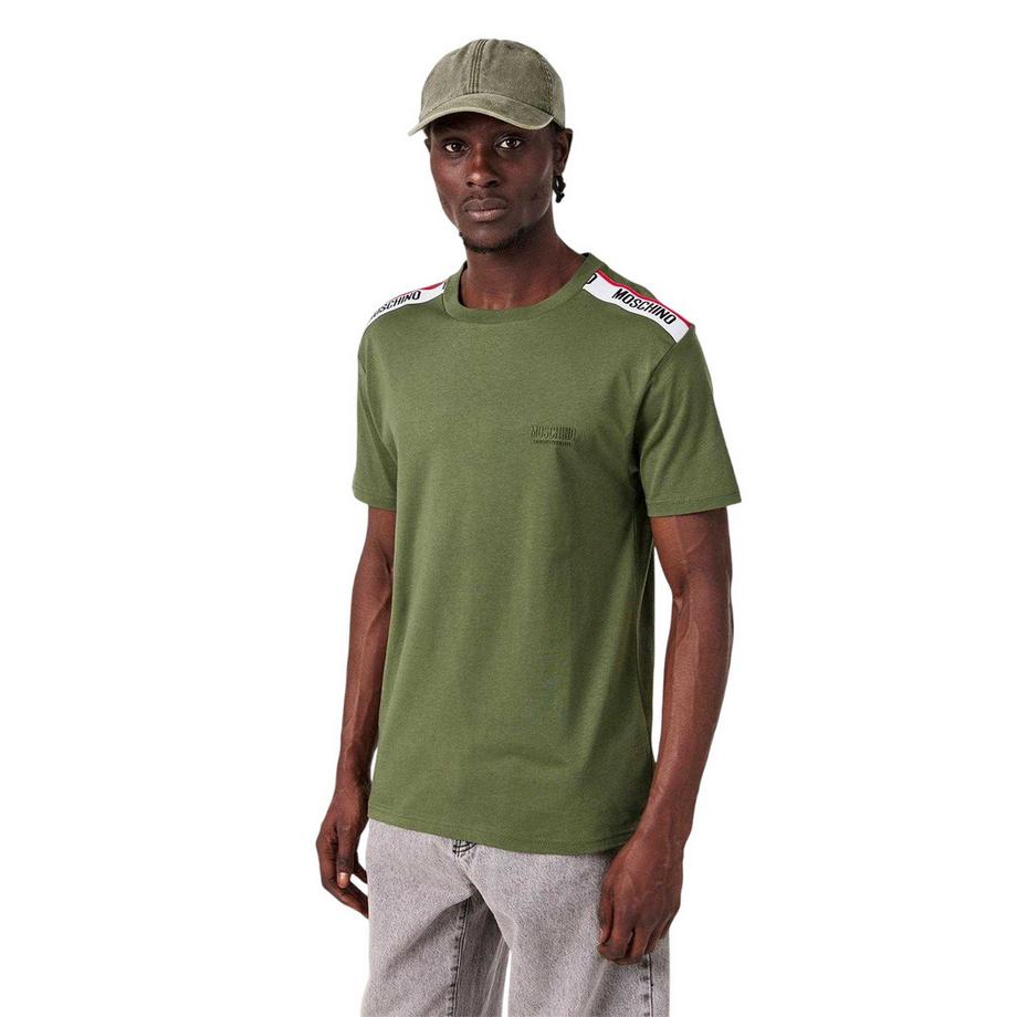 MOSCHINO  Tape T-Shirt, Gebänderte Schulter 