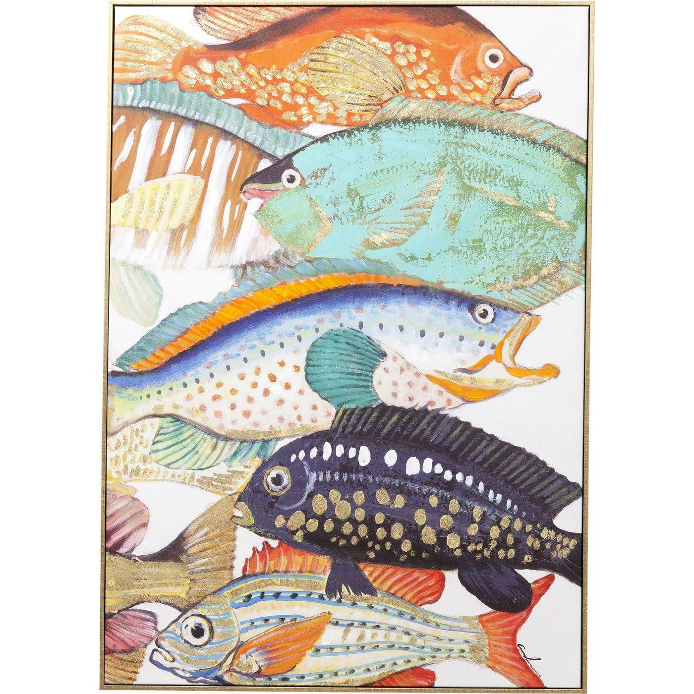 KARE Design Quadro Pesce Toccato Che Incontrano Due 100x70cm  