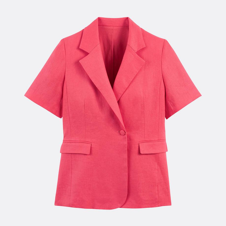 La Redoute Collections Gerader Longblazer mit kurzen Ärmeln aus Leinen  