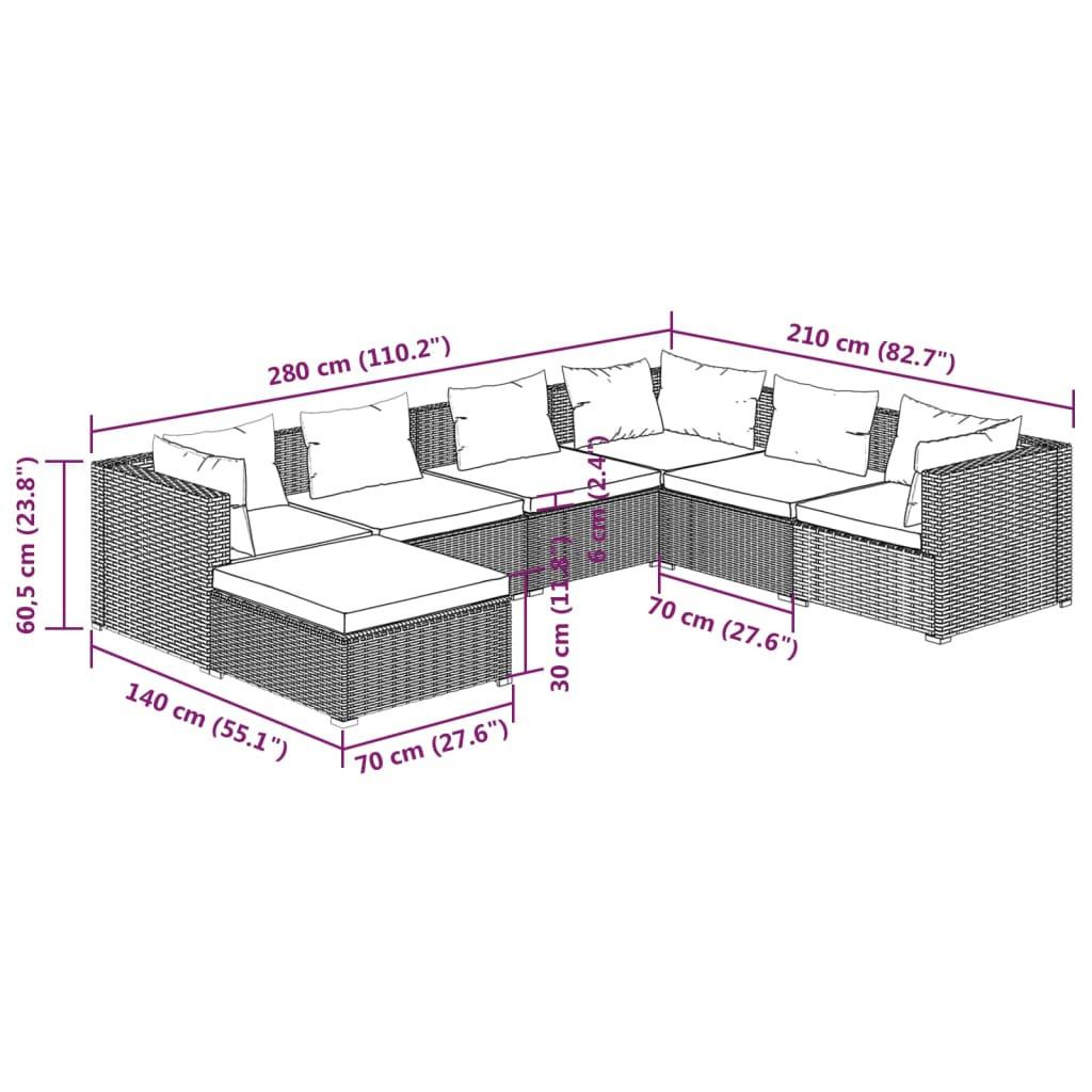 VidaXL Garten-lounge-set poly-rattan  