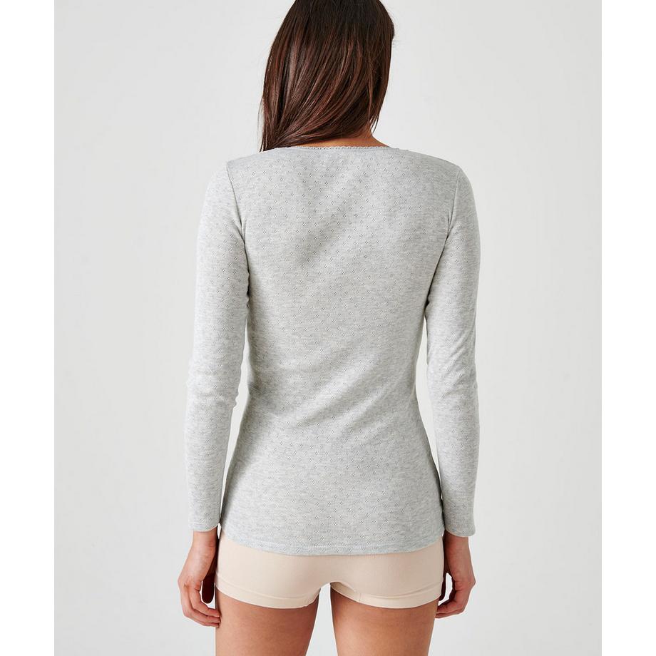Damart Thermolactyl Tee-shirt Manches Longues Maille Ajourée  