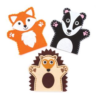 Activity-board  Waldtiere Handpuppen Nähsets für Kinder - 4er-Pack, Puppenbastelset zum Nähen für Kinder, sortiert 