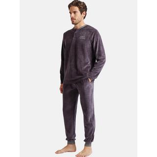 Admas  Pyjamahose und Oberteil aus Samt Home 