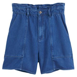 La Redoute Collections  Paperbag-Shorts aus Light-Denim mit Lyocell 