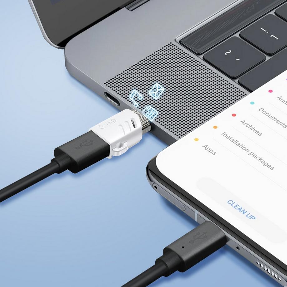 Avizar  Adaptateur OTG USB vers USB-C Blanc 