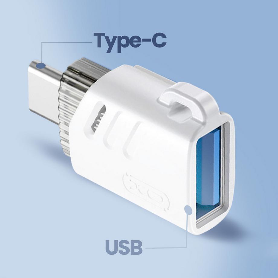 Avizar  Adaptateur OTG USB vers USB-C Blanc 