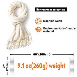 Only-bags.store Sciarpa Calda Invernale Autunnale in Cotone Tinta Unita con Nappe  