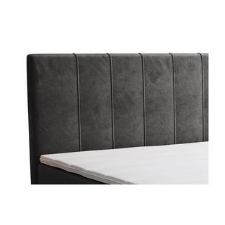 Ysmée Boxspringbett mit Kopfteil + Lattenrost + Matratze + Topper - 180 x 200 cm - Samt - Anthrazit - HIDA von YSMÉE  