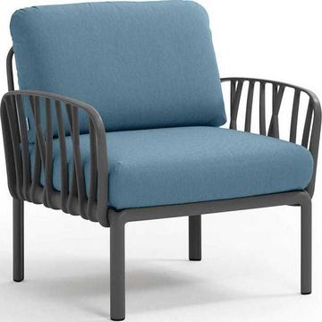 Fauteuil de jardin Komodo bleu anthracite