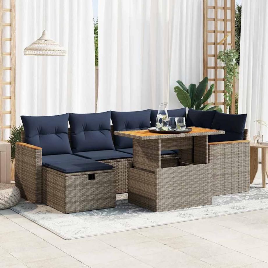VidaXL set divano da giardino Polirattan  
