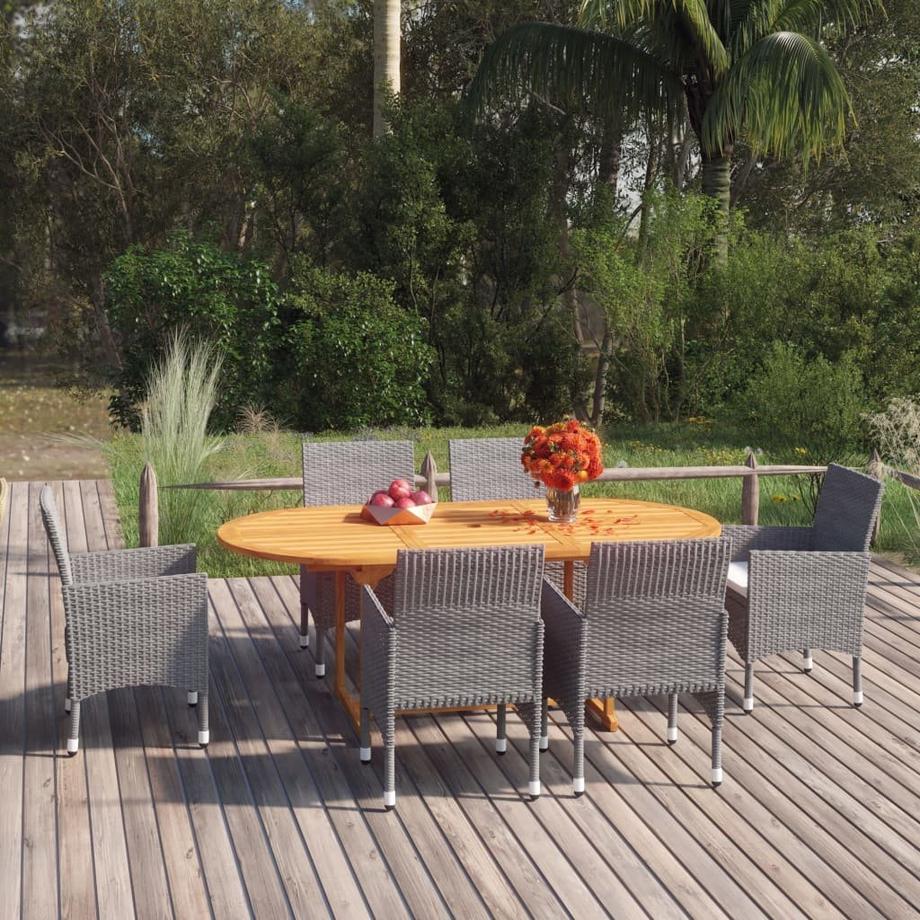 VidaXL Ensemble à manger de jardin rotin synthétique  