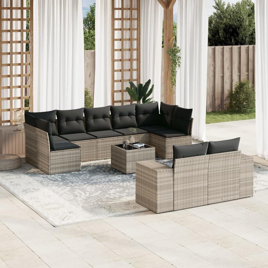 VidaXL set divano da giardino Polirattan  