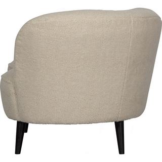 mutoni Fauteuil lounge Sara droit Teddy blanc cassé  