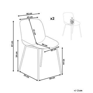 Beliani Lot de 2 chaises de salle à manger en Matière synthétique Moderne MILACA  