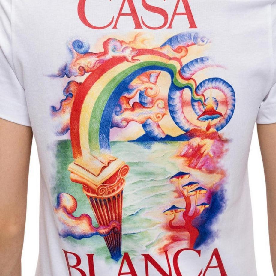 Casablanca  Nature Teacher T-Shirt, Rückseitiger Aufdruck, Anliegend 
