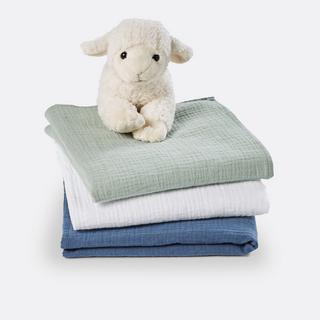 La Redoute Intérieurs  3er-Pack Baby-Wickeltücher Kumla aus Baumwollmusselin 