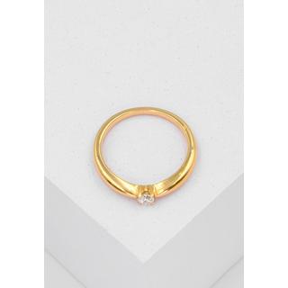 MUAU Schmuck  Solitaire Ring Diamant 0.10ct. Gelbgold 750 