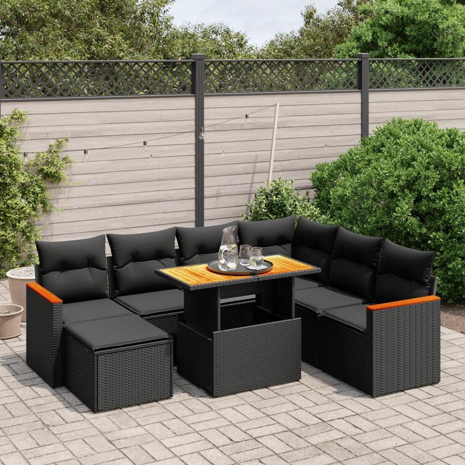 VidaXL Ensemble de canapés de jardin rotin synthétique  