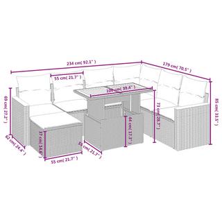 VidaXL Garten sofagarnitur poly-rattan  