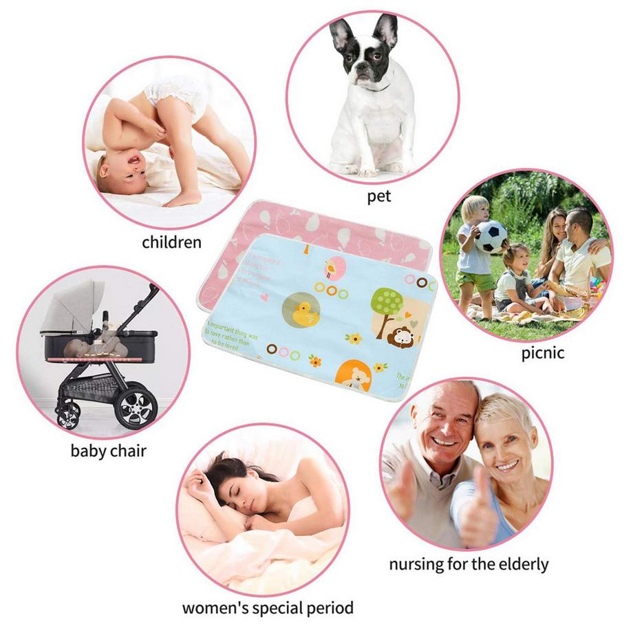 Activity-board  2 Stück Wickelauflage, waschbare Wickelauflage für Babys und Kleinkinder 