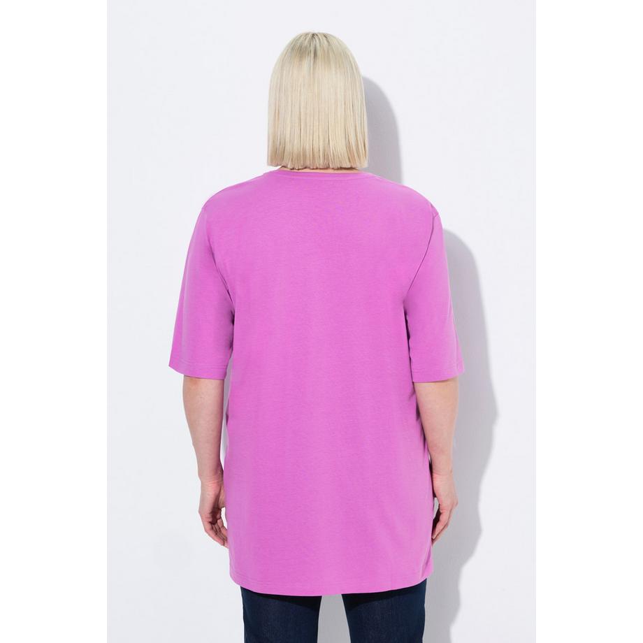 Ulla Popken Relaxed Fit V-Ausschnitt Halbarm T-Shirt  