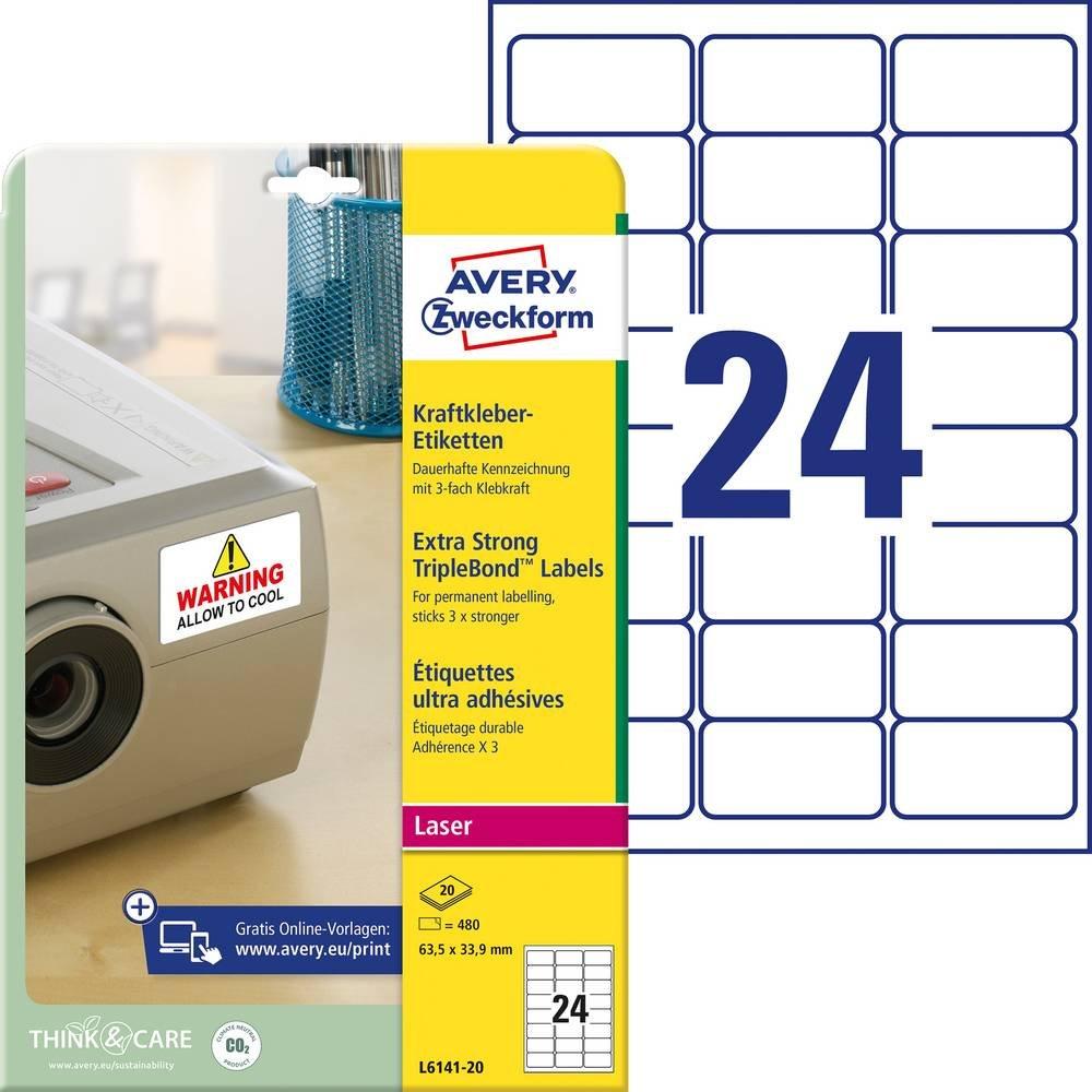 Avery-Zweckform AVERY ZWECKFORM Etiketten 63,5×33,9mm, 480 Stück  