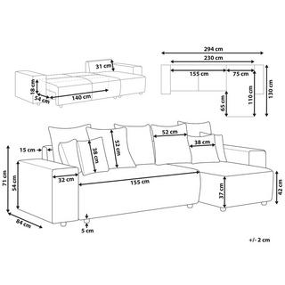 Beliani Canapé d'angle en Polyester Scandinave LUSPA  