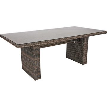 Table de jardin Bordeaux verre brun oeillet 200x100