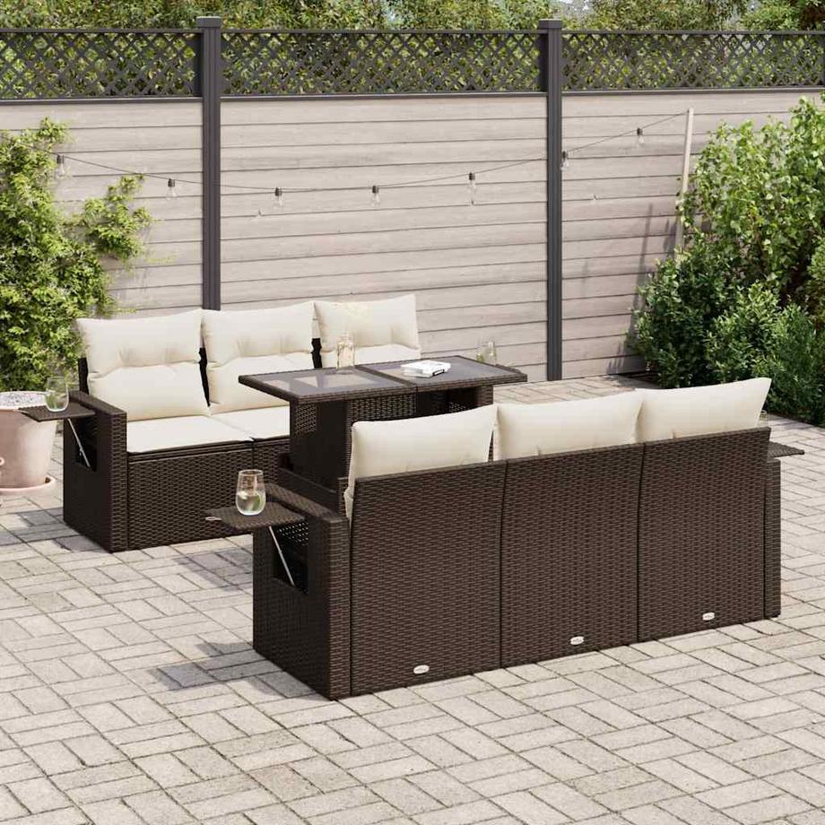 VidaXL Ensemble de canapés de jardin rotin synthétique  