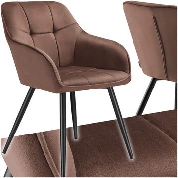 Esszimmerstuhl Marilyn gepolstert, in Samtoptik, gesteppt durchgehende Lehne