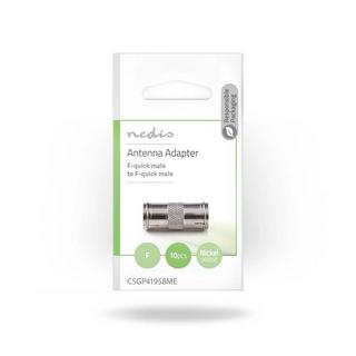 Nedis  Satelliten- & Antennenadapter | F Hane Quick | F Hane Quick | Nickel Platerad | 75 Ohm | Rak | Metall | Silber | 10 St. | Umschlag 