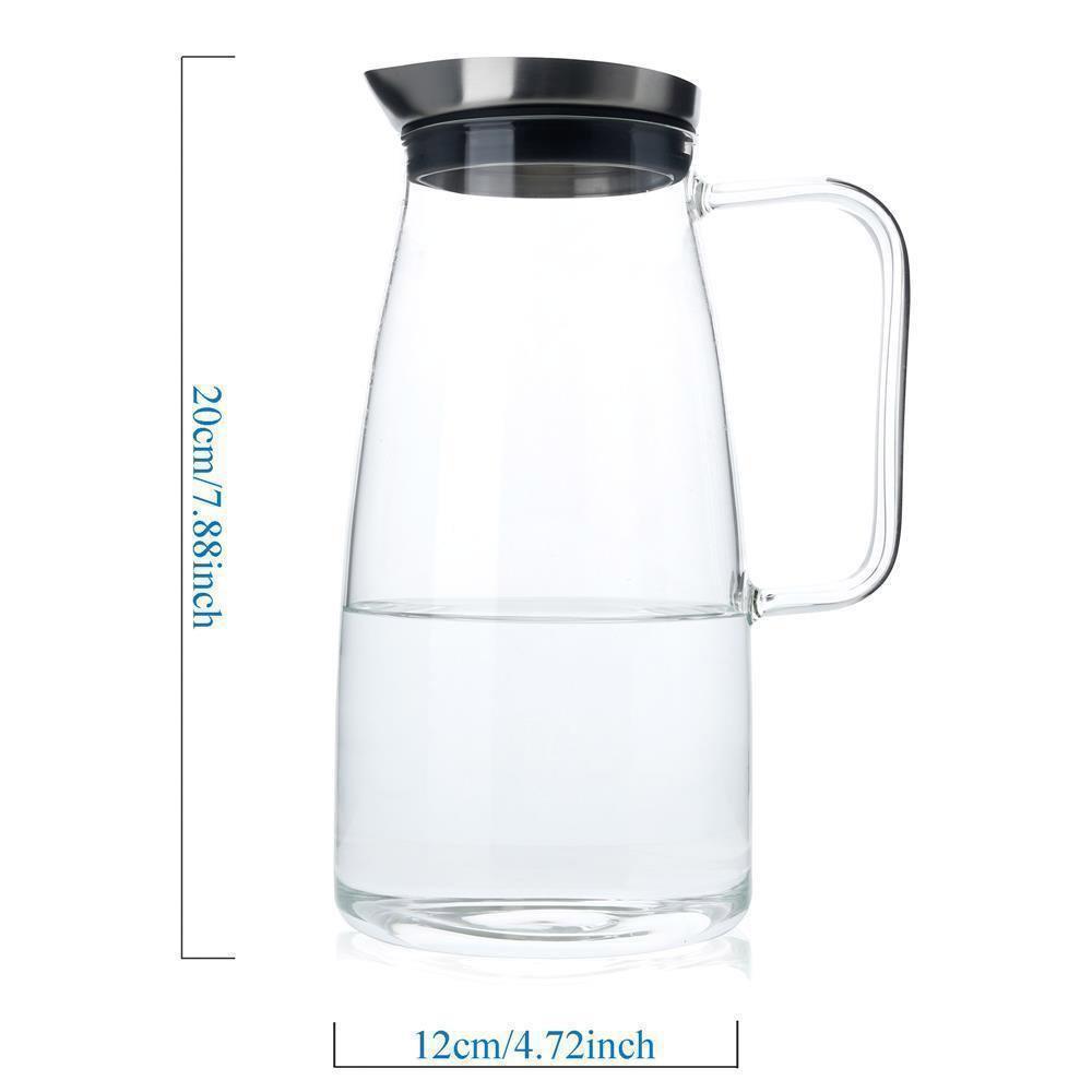 Intirilife Carafe d’Eau en Verre Borosilicaté  