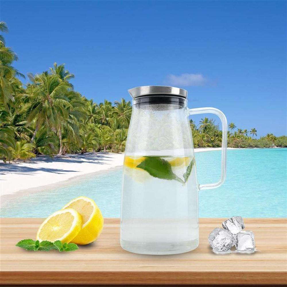 Intirilife Carafe d’Eau en Verre Borosilicaté  