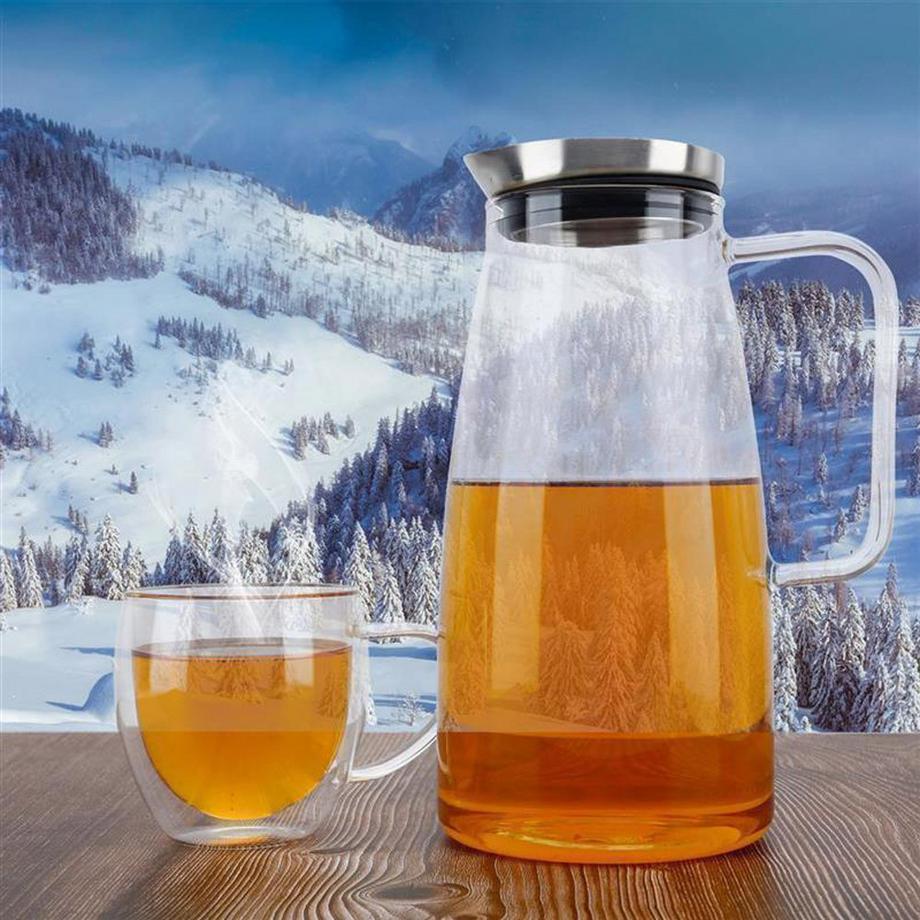 Intirilife Karaffe 1.2L mit Henkel und Deckel  