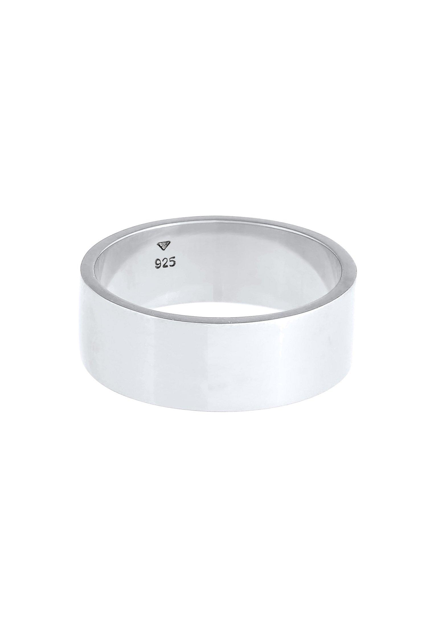 Kuzzoi  Bague Herren Bandring Glanz Kreuz Oxidiert 925 Silber 