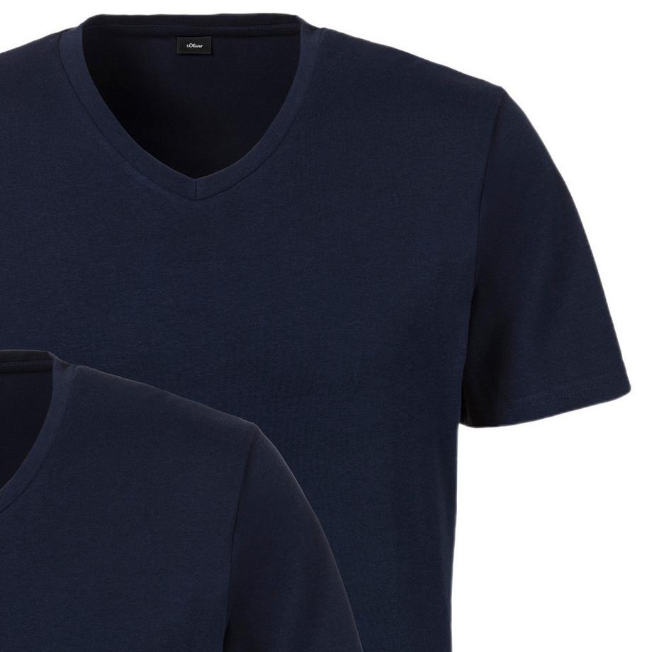s. Oliver T-shirt basique col V manches courtes lot de 4  