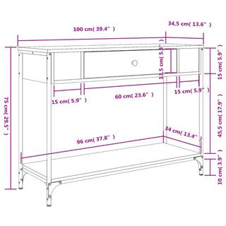 VidaXL Table console bois d'ingénierie  