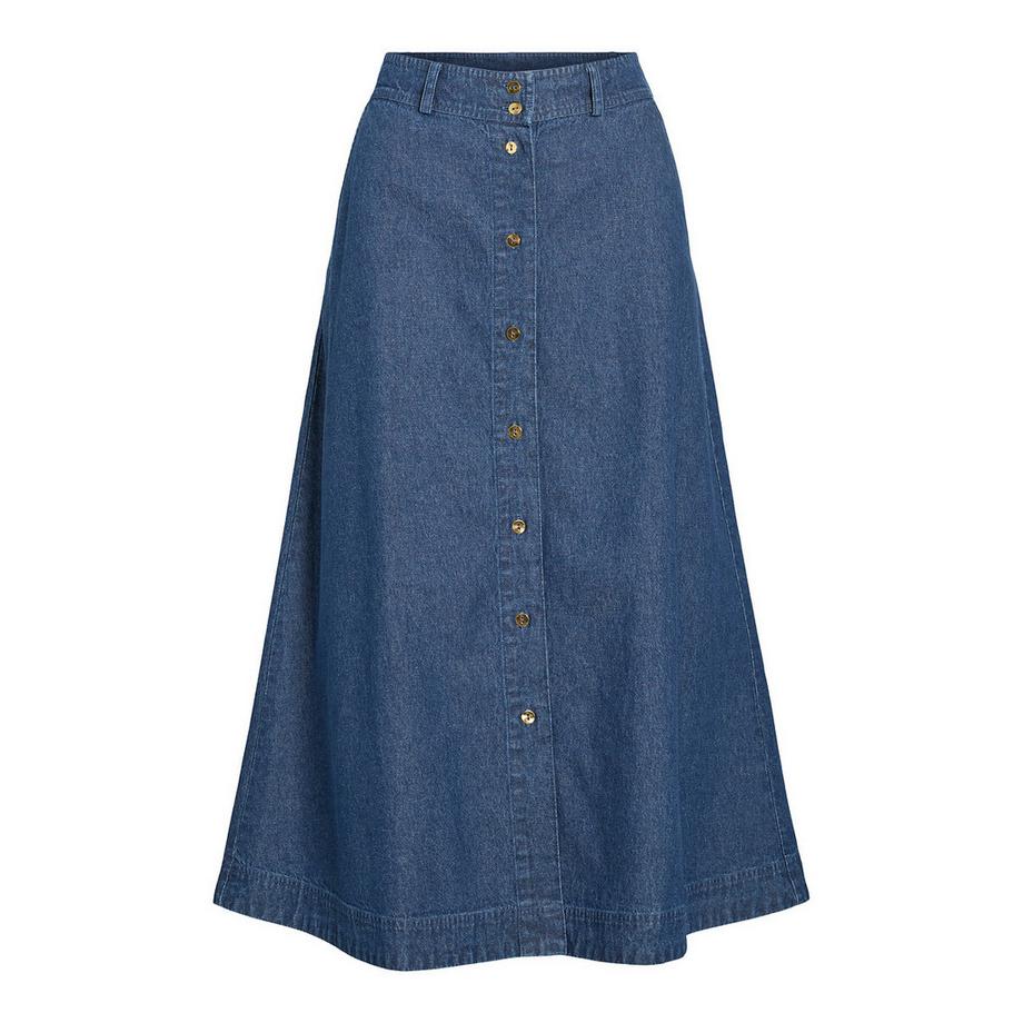 VILA Langer Jeansrock mit Knöpfen  