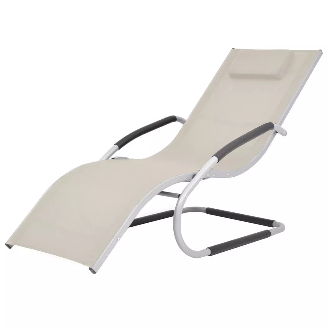 VidaXL - Sonnenliege metall, One Size, Light Beige