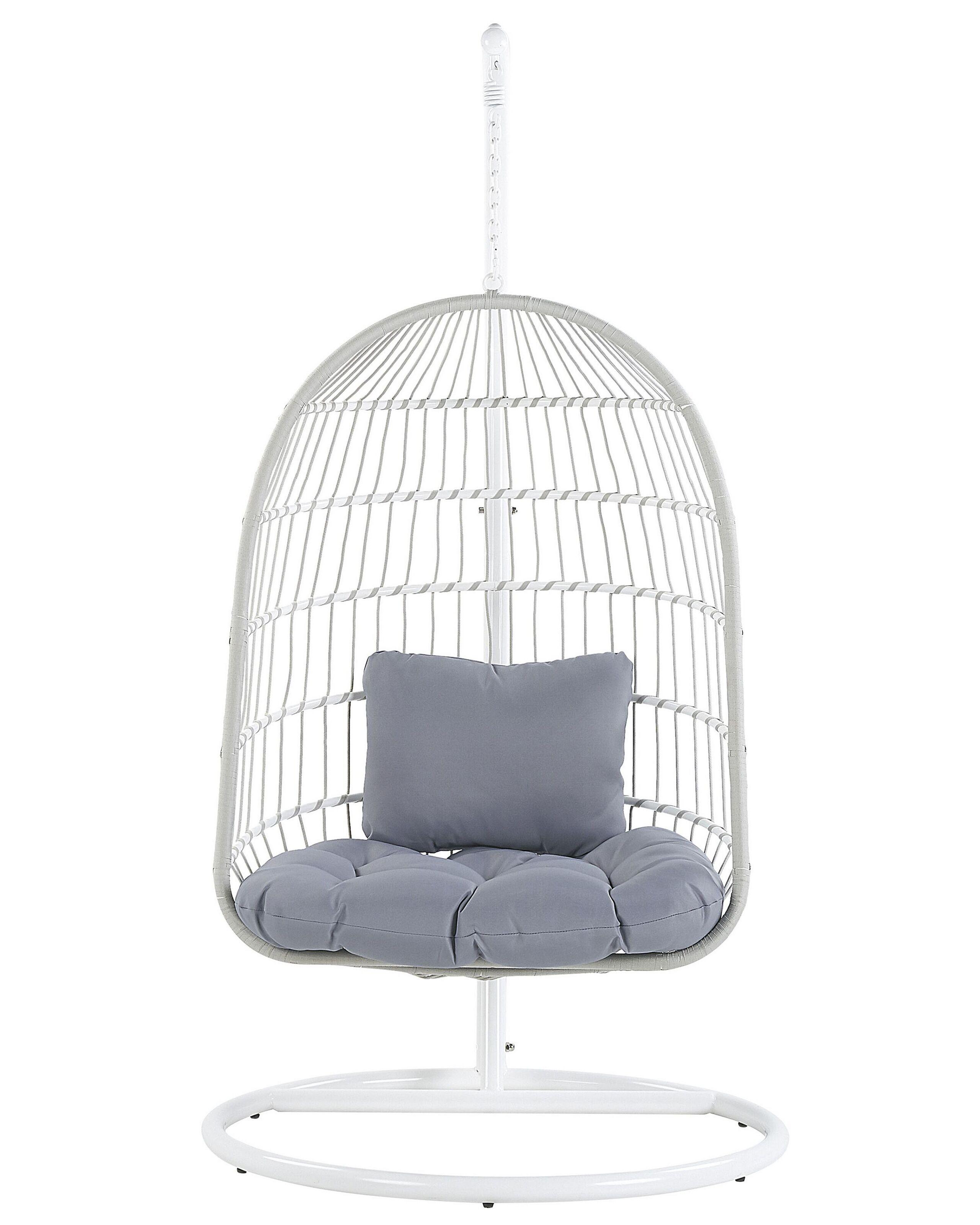 Beliani Hängesessel mit Gestell aus Stoff Boho ALLERA  