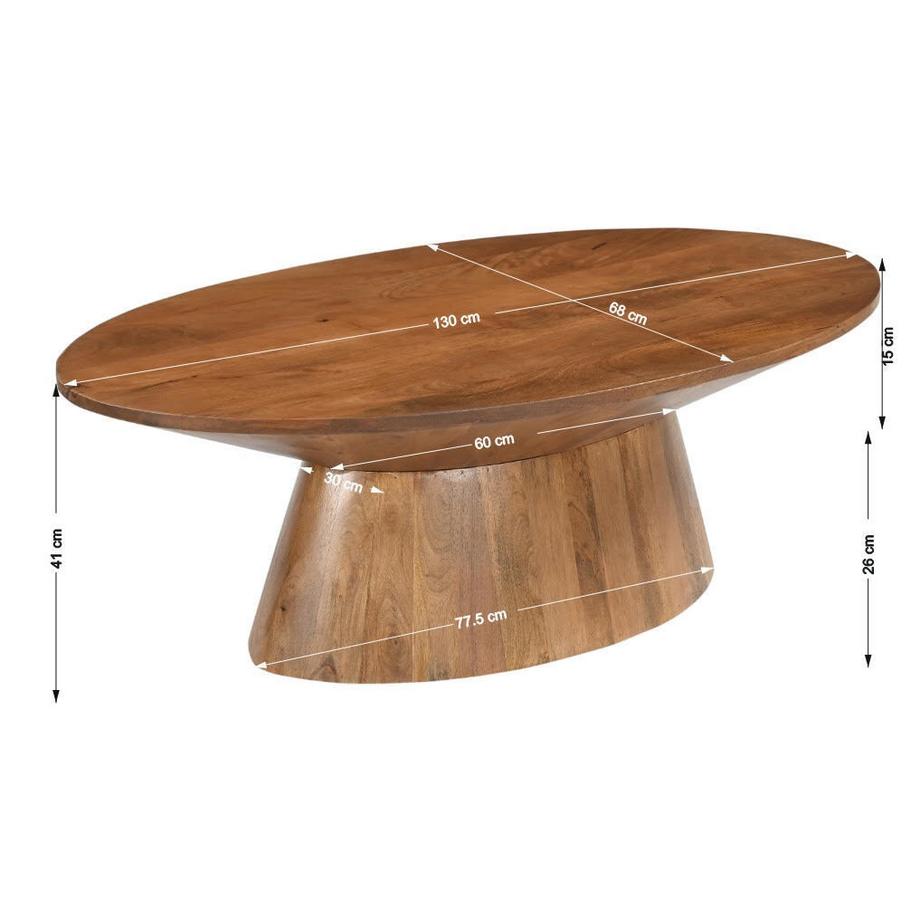 mutoni Couchtisch Luminia natur 130x68  