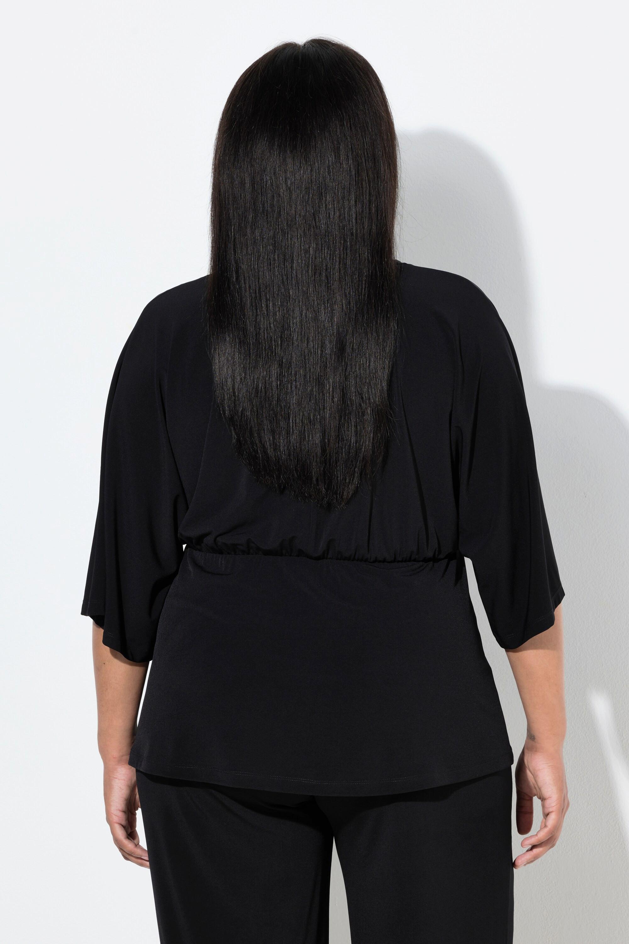 Ulla Popken Maglia a kimono Cintura Scollo a V Maniche 3/4  