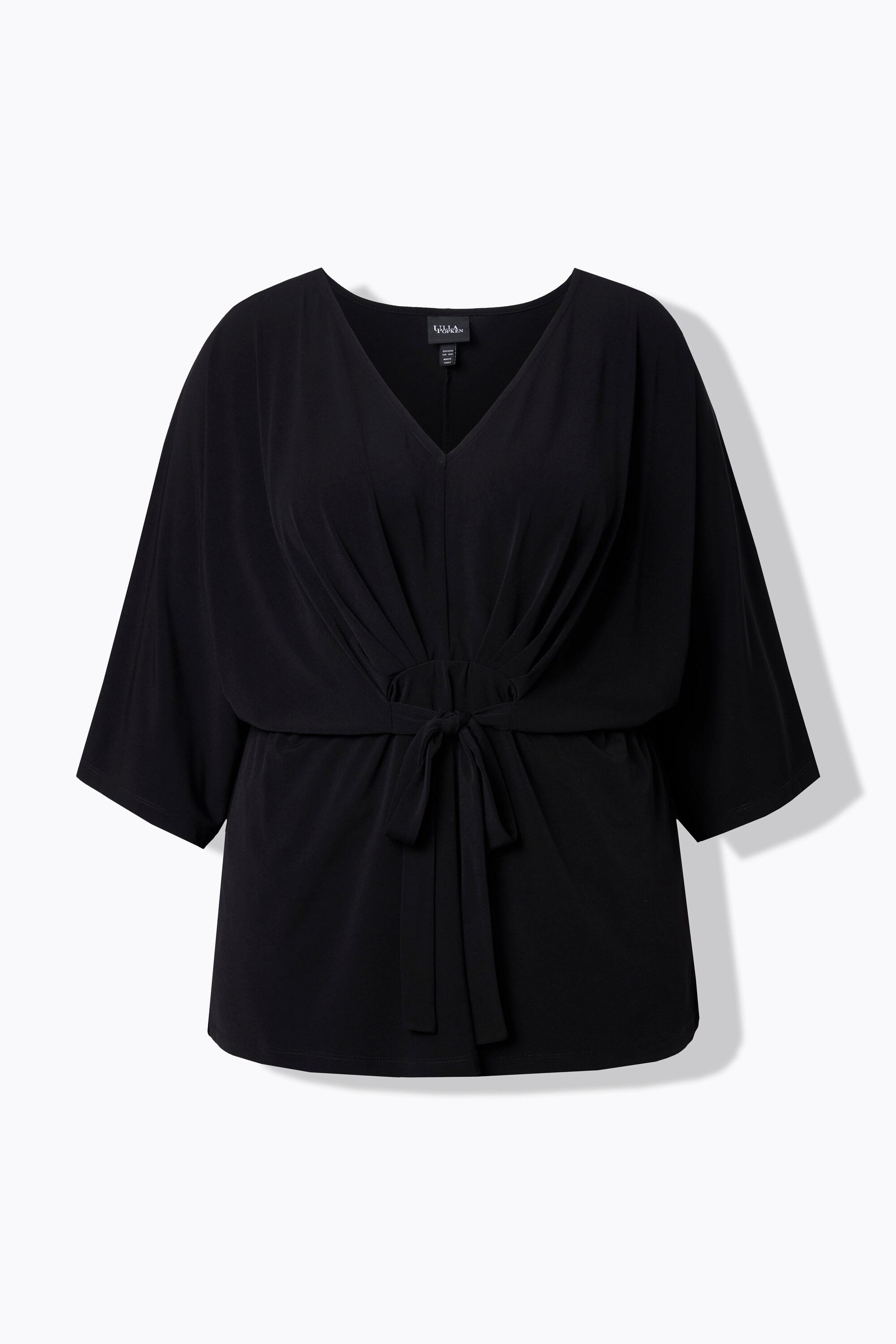 Ulla Popken Maglia a kimono Cintura Scollo a V Maniche 3/4  