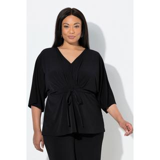 Ulla Popken Maglia a kimono Cintura Scollo a V Maniche 3/4  