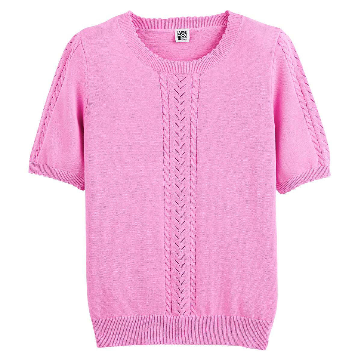 La Redoute Collections  Kurzärmeliger Pullover mit rundem Ausschnitt 