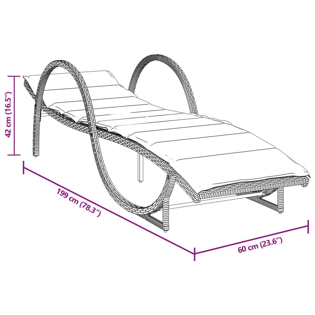 VidaXL Chaise longue rotin synthétique  