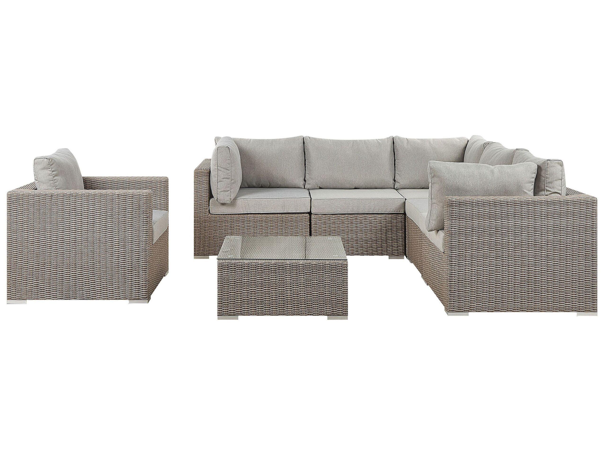 Beliani Set lounge pour jardin en Polyrotin Boho CONTARE  